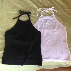 2 Halter tops black & white